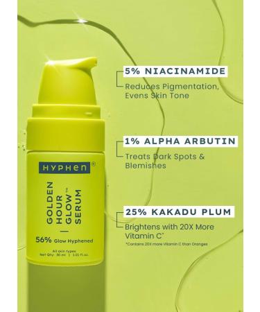 Hyphen Golden Hour Glow Serum Face Serum 56% Glow Hyphened All Skin Types 30ml 1.01 fl.oz. - Buy Online on GoSupps.com