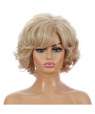 XULAIP Women's Blonde Short Layered Wig - Curly Heat-Resistant Fluffy Side Part Hairpiece - Buy Online on GoSupps.com