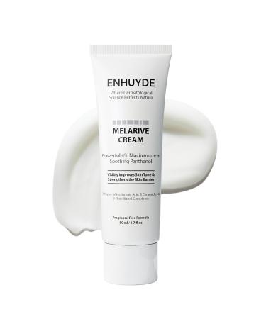 ENHUYDE Niacinamide 4% Brightening Cream for Dark Spots & Uneven Tone Fragrance-Free Daily Face Moisturizer for Sensitive Skin Korean Skincare (50ml / 1.7 fl. oz.)