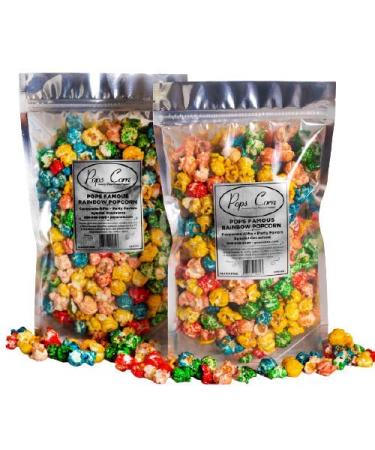 GOURMET RAINBOW POPCORN - 2 PACK! FRESH & DELICIOUS-20 oz total-Pops Corn - America's Finest Flavored Popcorn