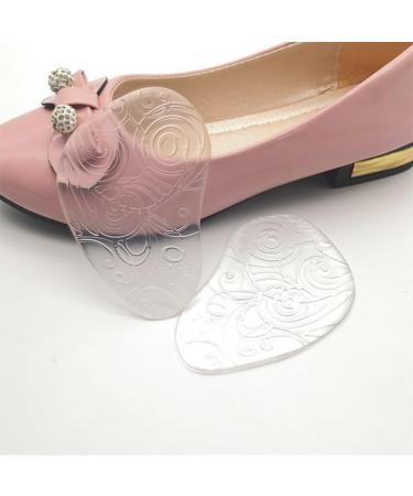 Half Pad High Heel Gel Shoe Cushions - 2 Pairs Floral Clear Inserts for Comfort - Buy Online on GoSupps.com