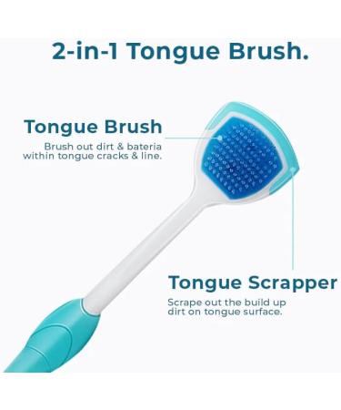 Oral Hygiene Brush & Tongue Cleansing Gel Kit | Mint Gel + Tongue Cleaner Brush | Remove Bad Breath | 2PC Set - Buy Online on GoSupps.com