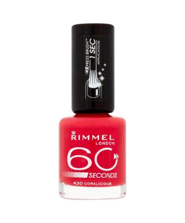 Rimmel 60 Seconds Nail Polish Coralicious Coralicious 8 ml (Pack of 1)