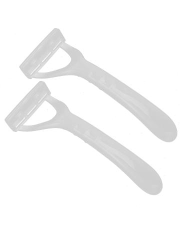2 Pack Hair Removal Razor - T-Shape Transparent Stainless Steel Razors for Women's Body Hair Removal | Portable & Effective - Buy Online on GoSupps.com