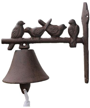 Cast Iron Doorbell Cast Iron Dinner Bell Bird Wall Mounted Doorbell for Outdoor Gardens Cast Iron Bell for Front Door (Color : Rust Size : 20x10.8x19cm) (Rust 20x10.8x19cm)