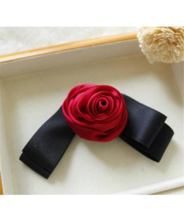 gaobaozhu Rose Black Bow Vintage Style Fabric Flower Hair Clip Women's Butterfly Knot Suitable for Dating and Daily Dressing - Buy Online on GoSupps.com