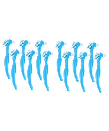 LALAFINA 12 STK Double prosthesis nursing curb brackets cleaning toothbrush cleaning brushes for denture brushes retainer case soft prosthesis brush hard chemicals
