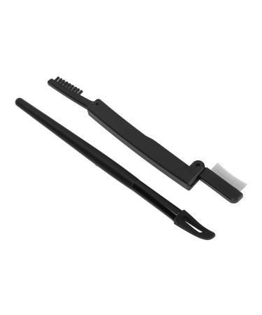 Yosoo Black Plastic Ergonomic Handle with Folding Eyelash Comb Lazy Quick Eye Makeup Tool for Beginners Easy Steel Silicone Without Jumping Out Folding Tools