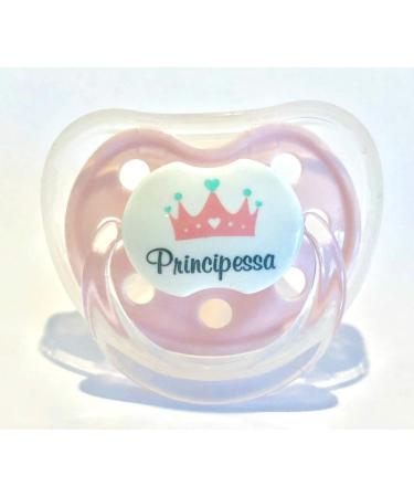 Pacifier PINK PERSONALIZED WITH "Princess" PHRASE 6-12 MONTHS SILICONE Baby Newborn Brillabenny