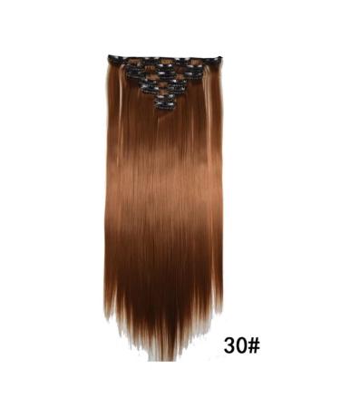 Iluu 22 Straight Synthetic Clip-in Hair Extensions | #30 Strawberry Blond | 16 Clips | Various Styles for Women - Buy Online on GoSupps.com