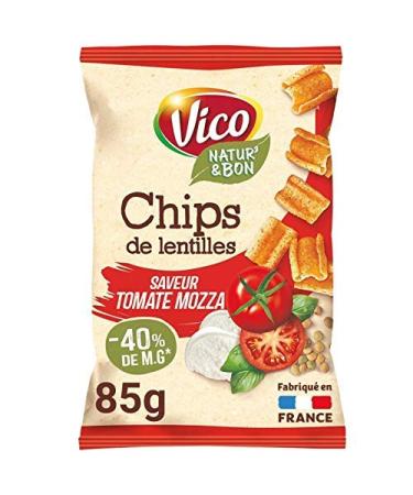 VICO - Tomato Mozzarella Lentil Chips 85G - Pack of 4 - free delivery