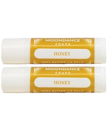 Lip Balm (Pack of 2) - Moisturizing Solution for Dry Chapped Lips - Smooth Soothing Salve of Shea Butter Bees Wax Sweet Almond Oil Vitamin E - Great for Kids (Honey)