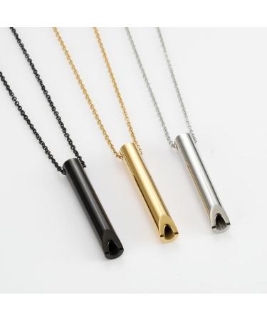 Breathlace Necklace Quit Smoking Calm Harmony Anti-Smoking Necklace Quit Smoking Necklace Breathing Necklace for Anxiety (Gold+Black) - Buy Online on GoSupps.com