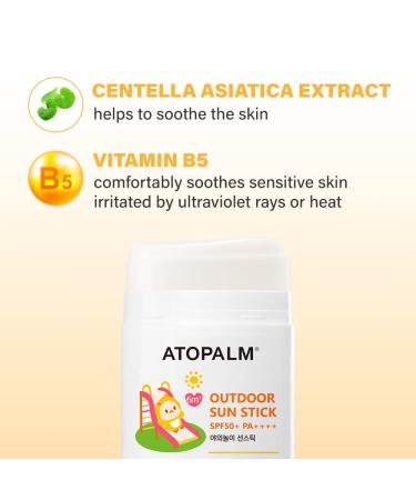 ATOPALM Outdoor Sun Stick SPF50+ PA++++ 21g | Non-Greasy Matte Mineral Sunscreen | Soothing Skin Care | Facial Moisturizer with SPF | Korean Sun Protection - Buy Online on GoSupps.com