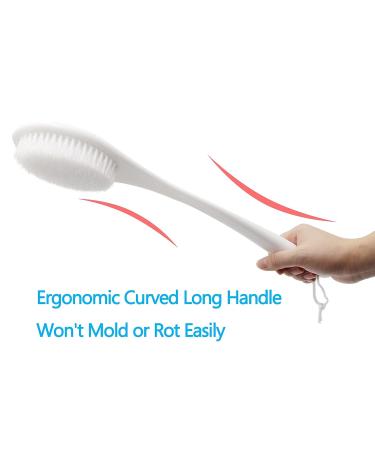 Yamahiko Bath Body Brush - Exfoliating Back & Feet Scrubber for Shower - Long Handle for Men & Women - White - Buy Online on GoSupps.com