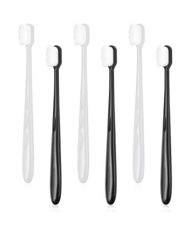 TIESOME 6Pcs Extra Soft Toothbrush Micro Nano Extra Soft Bristle Toothbrushes with 20 000 Bristles Manual Wavy Toothbrush