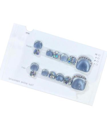 Glossy Toe Nails - Glitter Press On Toe Nails Sparkling Cat's EyeToenail Glossy Fake Toe Nails Manicure Art Easy to Apply for Women Girls for Summer - Buy Online on GoSupps.com