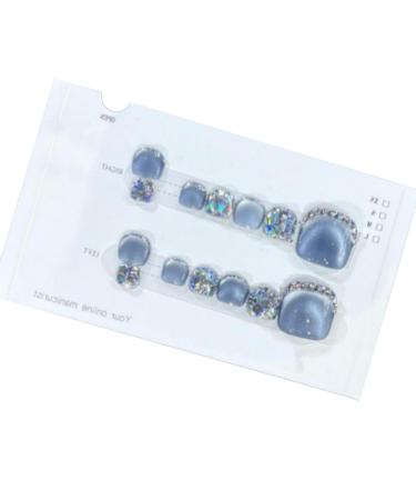 Artificial Toenail - Glitter Artificial Toenail | Sparkling Cat's Eye Glossy Fake Toe Nails Fake Toe Nails for Summer for Women Girls