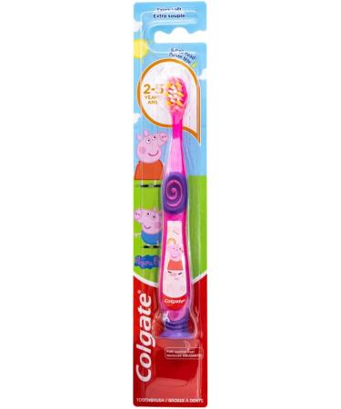 Colgate Kids Peppa Pig Toothbrush with Suction Cup - Pack of 6, Extra Soft for Ages 2+, Colors Vary - Buy Online on GoSupps.com