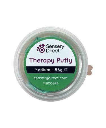 Sensory Direct Therapy Putty - Medium Green Slime | For Strengthening & Motor Skills for Autism Arthritis Sensory Disorders & Special Needs Kids & Adults | Hand & Finger Physio Exercise | Non Toxic Green Medium