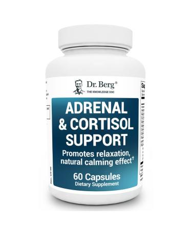 Dr. Berg Adrenal & Cortisol Capsules - Adrenal Supplement & Cortisol Manager - Mood, Focus, Relaxation and Stress Support - Adrenal Fatigue Supplements w/ Ashwagandha Extracts - 60 Capsules Solo 60 Count (Pack of 1)