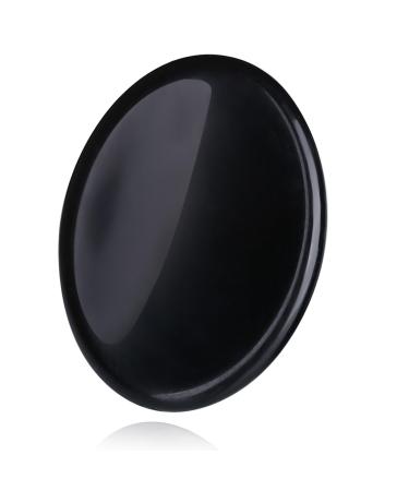 XIANNVXI Black Obsidian Worry Stone Polished Thumb Stone Healing Stone Gemstone Meditation Accessories Reiki Crystal Oval Stone for Anxiety Stress Relief Relaxation C - Black Obsidian