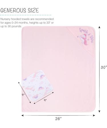 The Peanutshell Baby Bath Towel & Wash Cloth Set in Pink/Purple/White  23 Pieces  Unicorn & Rainbow - Buy Online on GoSupps.com