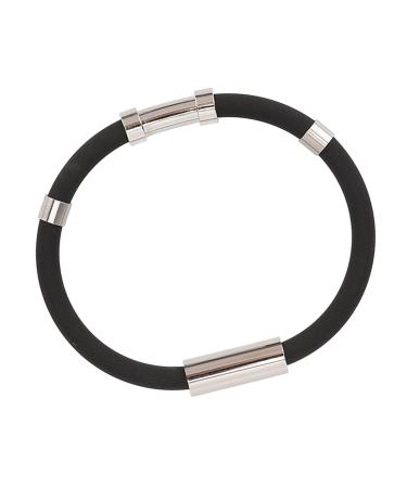 Antistatic bracelet with four rings silicone eliminates static charging of the body antistatic bracelet for sport in winter for women and men (black)