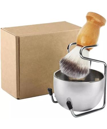 Premium Wild Boar Bristle Shaving Brushes for Men | Fashionable Soap Shell & Bare Brush Set - 8.2x10.5cm Silver - International Shipping Available - Buy Online on GoSupps.com