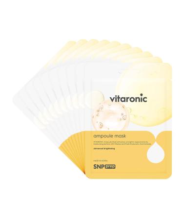 SNP PREP Vitaronic Ampoule Sheet Mask | Nourishing Moisturizing and Brightening for All Skin Types with Vitamin B C D and E | Face Masks Skincare sheets | Korean Skin Care Facial Mask | 10 Sheets