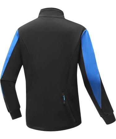 Wantdo Men's Winter Cycling Thermal Jacket - Windproof & Waterproof Fleece Windbreaker - Reflective - Large - Blue - Buy Online on GoSupps.com