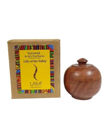ANANYA FASHION & CRAFTS HUB Lilly of the Valley Natural Solid Perfume Beeswax Long Lasting Body Fragrance Balm Solid State Eau De Perfum in Wooden Jar 6 gm