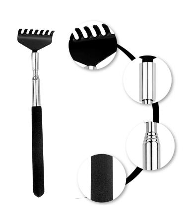 Jitnga 2-Pack Back Scratcher for Itching High-Quality Extendable Stainless Steel 20-68 cm Padded Handle Available in Black & Dark Green - Buy Online on GoSupps.com