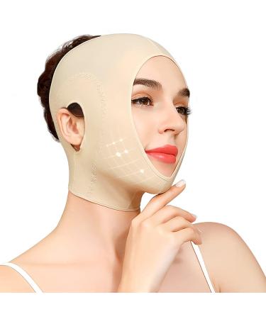 JLK-ZHOU Reusable Chin strap Slimming Strap Face Lift Tape V Line Lifting Face Mask Double Chin Reducer Face Neck Slimmer Tighten and Lift Facial Skin (L)