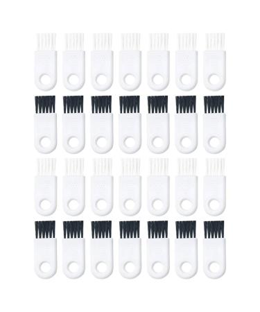 30pcs razor cleaning brush mini electrical rapid cleaning brush barber trimmer clipper broken hair remover with nylon handle for face hair styling black