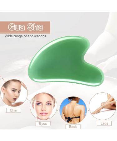 Uraqt Gua Sha Massage Tool - 2 Natural Jade Boards for Spa Facial Care & Anti-Aging | Green Scraping Stones for Wellness - Buy Online on GoSupps.com