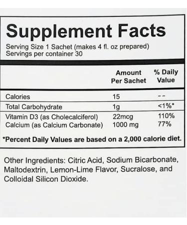 Calcium & Vitamin D3 1000mg/880 IU Effervescent Granules | DNA Supplement - Buy Online on GoSupps.com