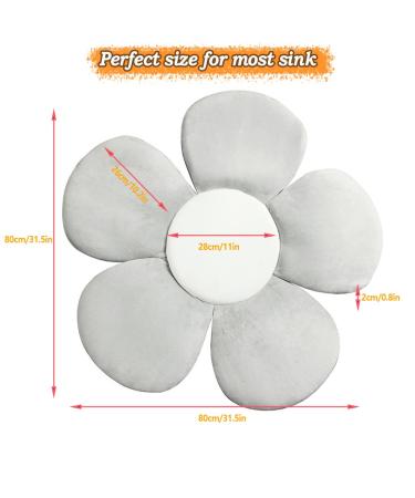 Vocheer Flower Baby Bath Support Pad - Grey | Infant Bathtub Mat for Newborn Comfort - Buy Online on GoSupps.com