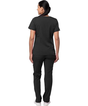 Adar Pro Breakthrough Plus Scrub Set for Women - V-Neck Top & Pocket Pants, Black - Size Medium - Buy Online on GoSupps.com
