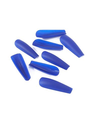 Brishow Coffin Artificial Nails - Long Ballerina Acrylic Press-On Nails (Blue) - 24 Pieces for Women & Girls - Shop Internationally! - Buy Online on GoSupps.com