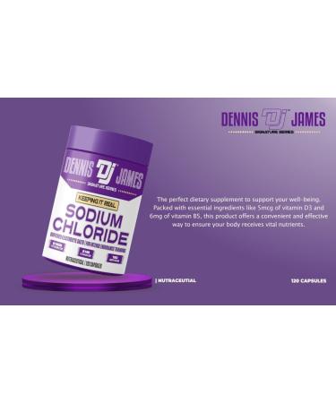 Dennis James Signature Series Sodium Chloride 1000mg | 120 Capsules | Electrolyte Support Hydration Balance & Muscle Function | Non-GMO | 120 Servings - Buy Online on GoSupps.com