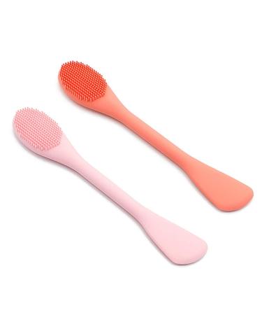 2pcs Mild Face Wash Scrubber Soft Manual Silicone Facial Cleansing Brush Face Applicator Brush