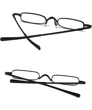 Mini Metal Reading Glasses - Slim Pocket Readers with Pen Clip Case (2 PCS) - 3.50 Magnification - Stylish Black Reading Glasses - Buy Online on GoSupps.com