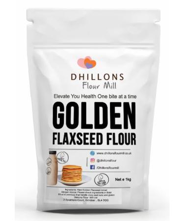 Raw Golden Flaxseed Milled Flour 1kg from Dhillons Flour Mill | UK farmed and milled | Great in shakes and for baking | GMO Free | Clean ingredients 1000 grams