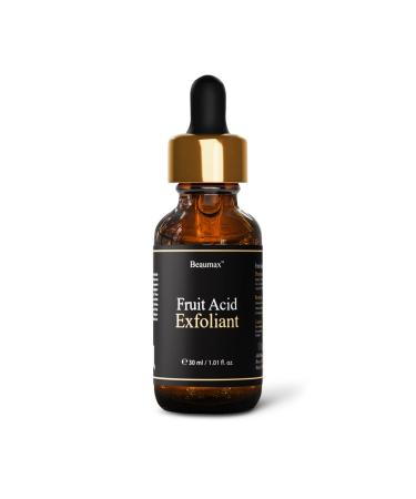 Natural Fruit Acid Exfoliant 30ml Brightening Even Skin Tone - All Skin Types Non-Abrasive Antioxidant-Rich Cruelty-Free and Vegan