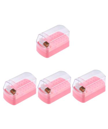 FOMIYES 4pcs Nail Polish Head Box Nails Drill Bits Nail Organizers and Storage for Nail Tech Nail Bit Holder Nail Display Stand Nail Drill Organizers and Storage Accessories Plastic Clean