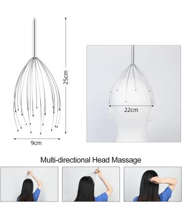 Uraqt 3-Part Head Massager Set | 20 Sensor Relaxing Head Massage Spider & Back Scratch for Wellness - Buy Online on GoSupps.com