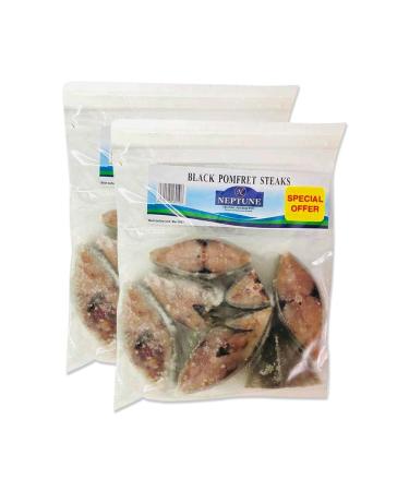 Neptune Black Pomfret | 600G | Steaks | 100% Fresh |Indian Origin (Pack of 2)