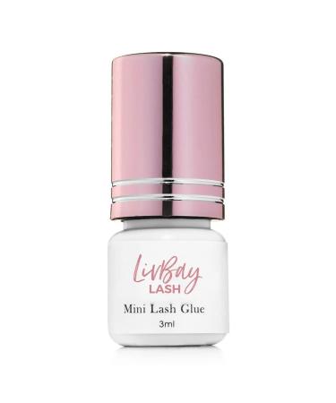 LivBay Lash Glue - Original Mini | Eyelash Glue Extensions | Lash Adhesive | 5 Weeks Retention & 2.5 Sec Dry Time | Professional Use Only White 3ml