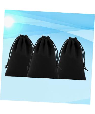 HAPINARY 3pcs Ultifunctional Drawstring Bag Jewelry Bags Drawstring Blackwel Flannel Drawstring Bag Lucky Bag Black 25*35cm - Buy Online on GoSupps.com